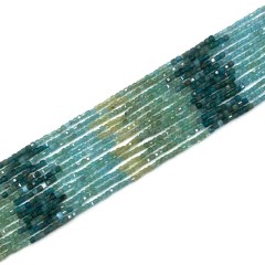 Gradient Light Apatite Faceted Cubes, Approx 2mm, 38cm/strand