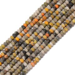 Natural Bumble Bee Jasper Faceted Rondelles, Approx 2x3-3x4mm, 38cm/strand
