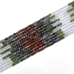 Gradient Mixed Stone Faceted Rounds, Approx 4mm, 38cm/strand