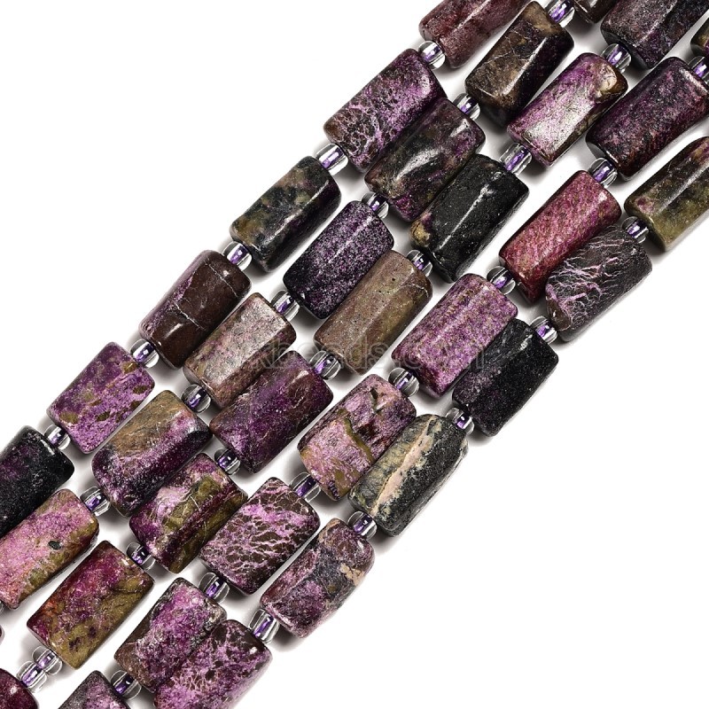 Sugilite Irregular Faceted Column Beads Strands, Approx 7x12mm, 38cm/strand