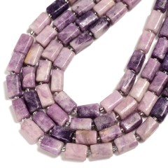 Lilac Lepidolite Irregular Faceted Column Beads Strands, Approx 8x13mm, 38cm/strand