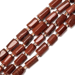 Gold Sand Stone Irregular Faceted Column, Approx 7x12mm, 38cm/strand