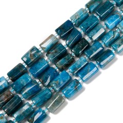Apatite Irregular Faceted Column Beads Strands, Approx 7x12mm, 38cm/strand