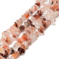 Red Hematoid Quartz/Fire QuartzChips Strands, Approx 5x8mm, 80cm/strand