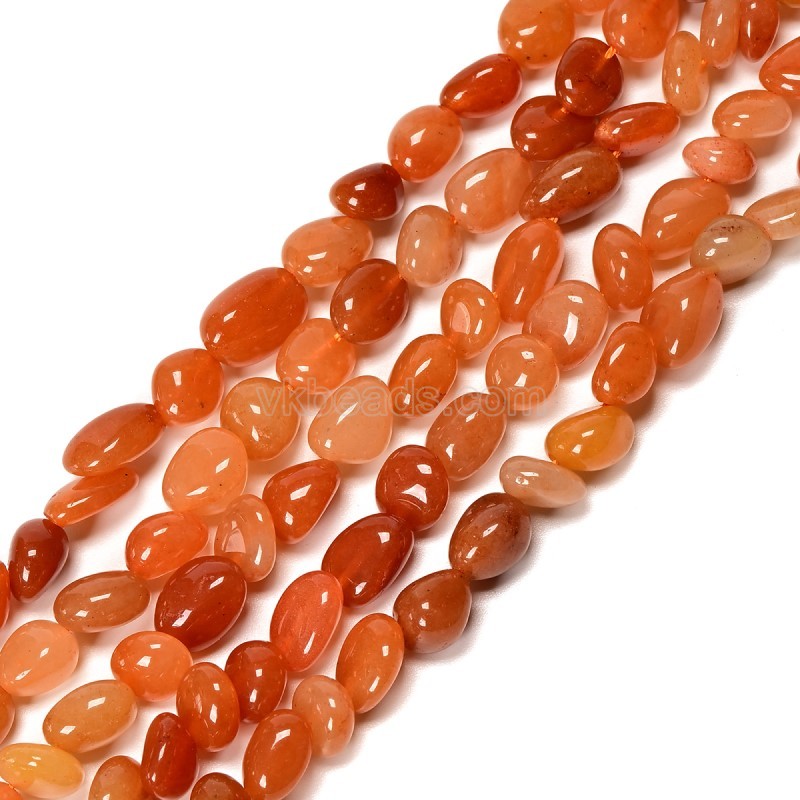 Red Aventurine Nuggets Strands, Approx 8x10mm, 38cm/strand