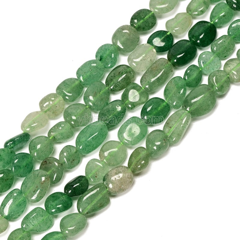 Green Strawberry Quartz Nuggets Strands, Approx 8x10mm, 38cm/strand