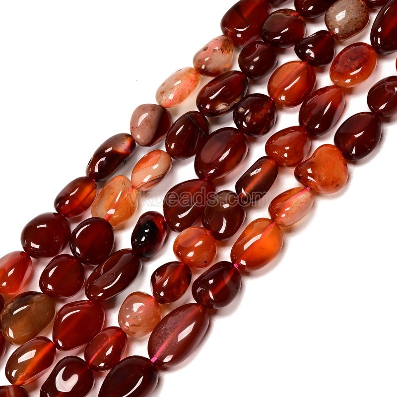 Dark Red Agate Nuggets Strands, Approx 8x10mm, 38cm/strand