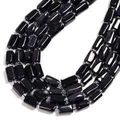 Blue Sandstone Irregular Faceted Column Beads Strands, Approx 7x12mm, 38cm/strand