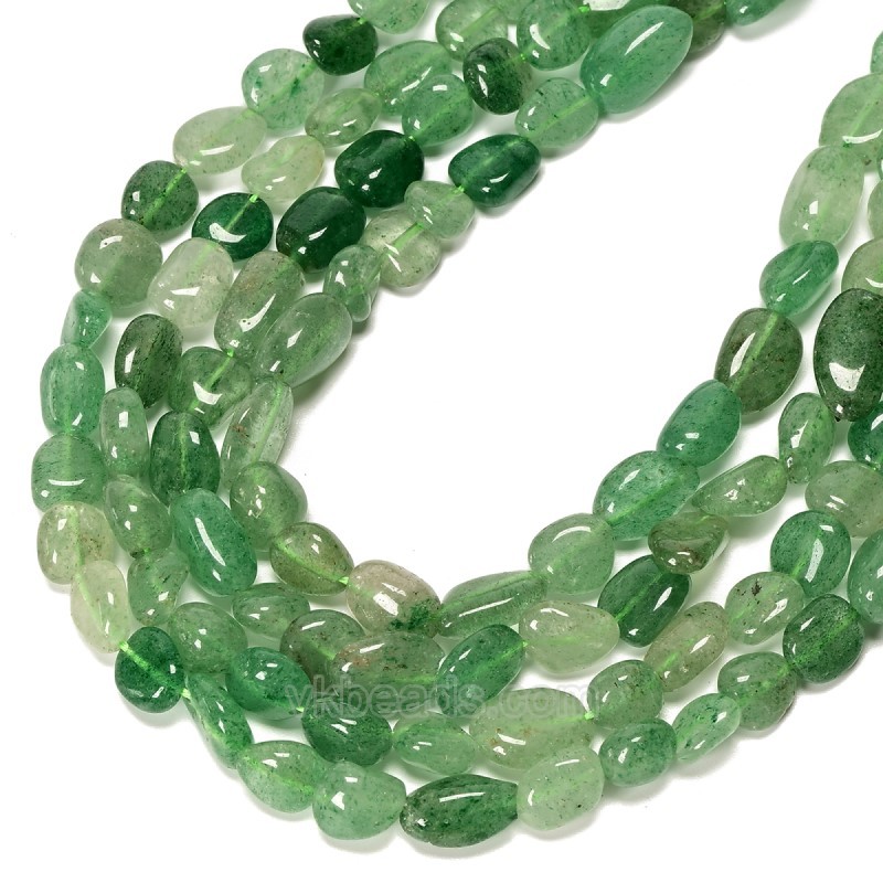 Green Strawberry Quartz Nuggets Strands, Approx 8x10mm, 38cm/strand