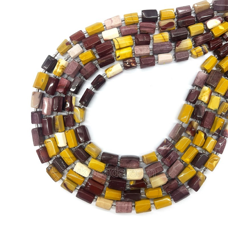 Mookaite Irregular Faceted Column Beads Strands, Approx 7x12mm, 38cm/strand
