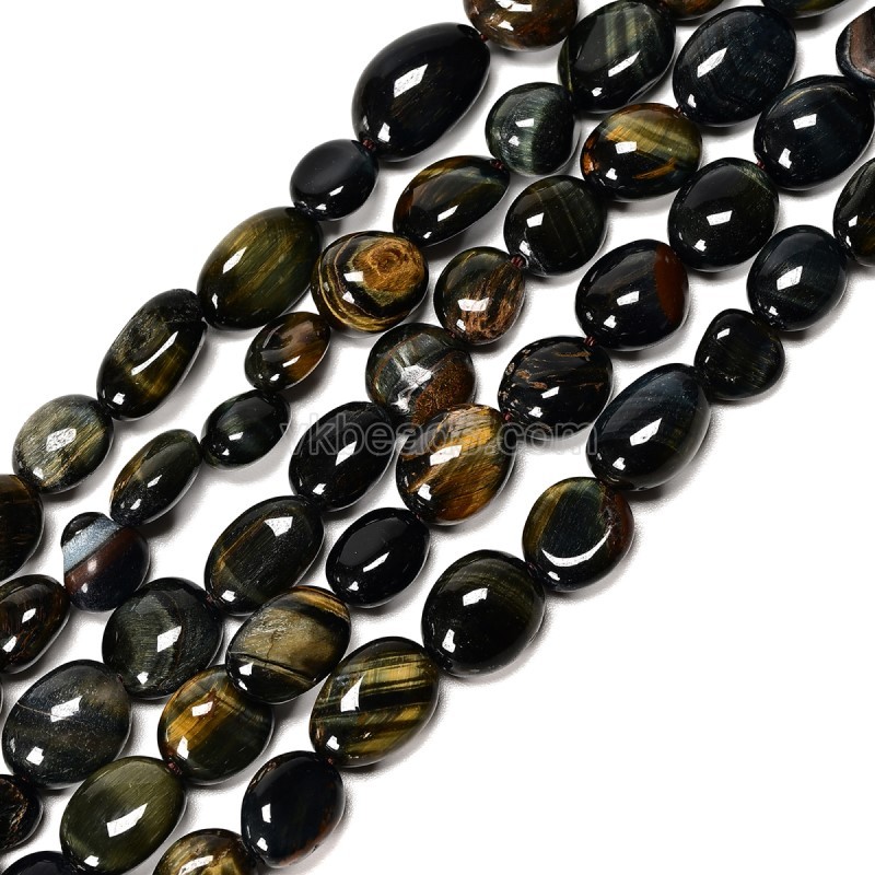 Blue Tiger Eye Nuggets Strands, Approx 8x10mm, 38cm/strand