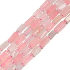 Morganite Irregular Faceted Column Beads Strands, Approx 7x12mm, 38cm/strand