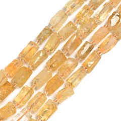 Citrine Irregular Faceted Column Beads Strands, Approx 7x12mm, 38cm/strand
