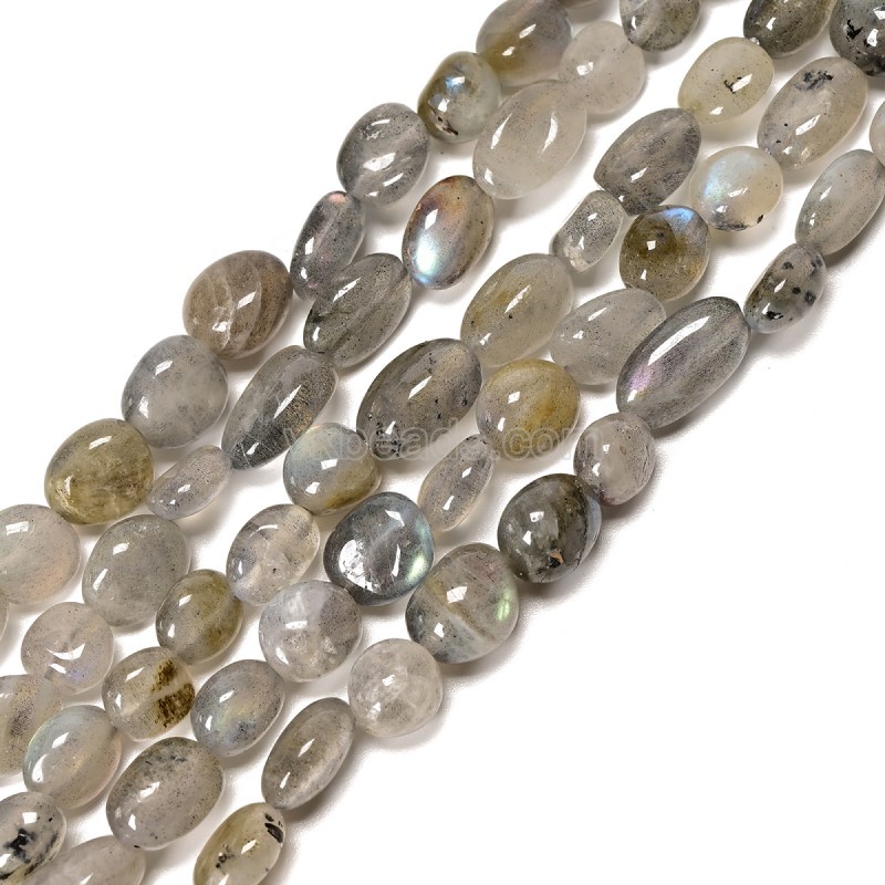 Gray Labradorite Nuggets Strands, Approx 8x10mm, 38cm/strand