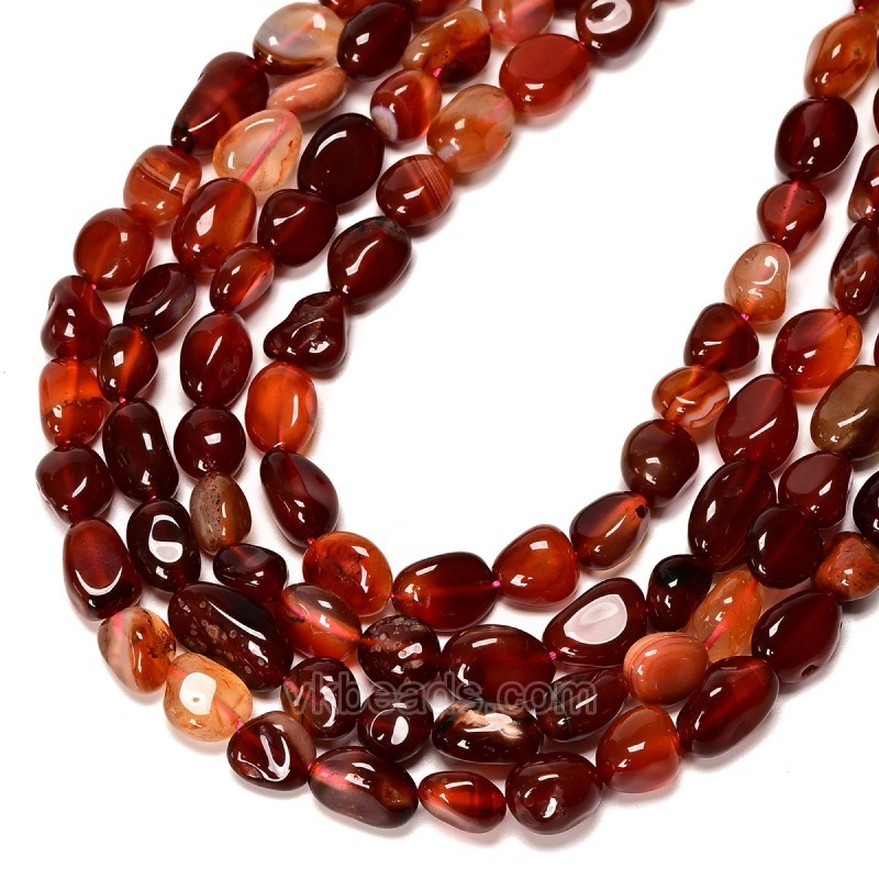 Dark Red Agate Nuggets Strands, Approx 8x10mm, 38cm/strand
