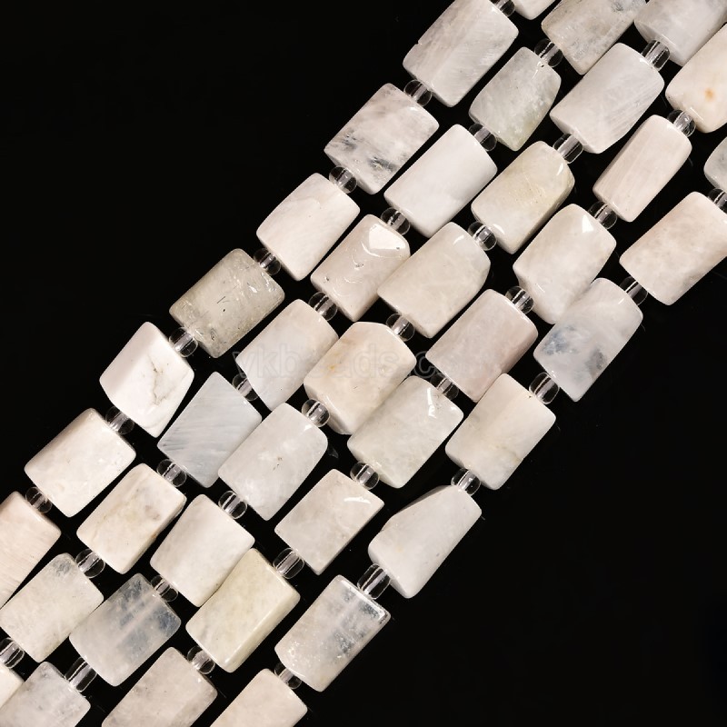 Blue Moonstone Irregular Faceted Column Beads Strands, Approx 7x12mm, 38cm/strand