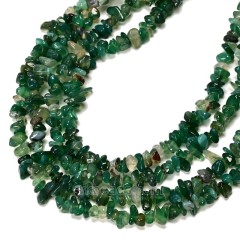 Green Agate Chips Strands, Approx 5x8mm, 80cm/strand