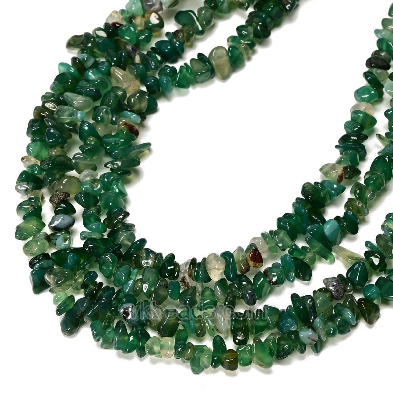 Green Agate Chips Strands, Approx 5x8mm, 80cm/strand