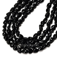 Black Obsidian Nuggets Strands, Approx 8x10mm, 38cm/strand