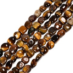 Yellow Tiger Eye Nuggets Strands, Approx 8x10mm, 38cm/strand