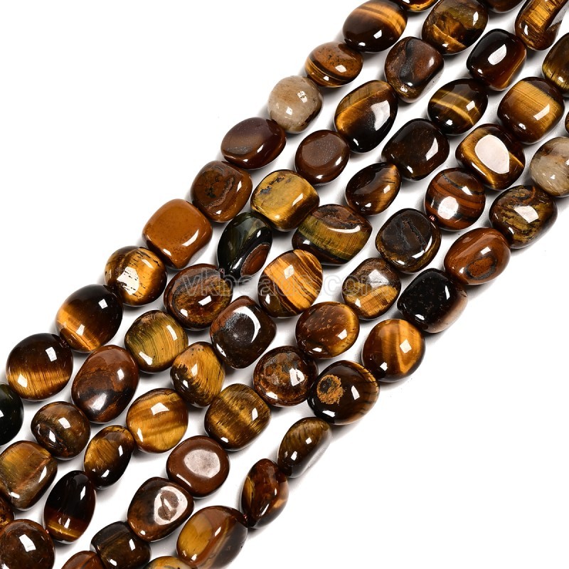 Yellow Tiger Eye Nuggets Strands, Approx 8x10mm, 38cm/strand