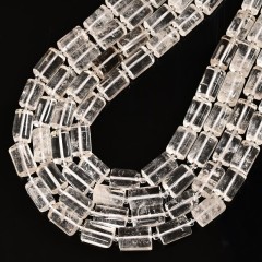Clear Quartz Irregular Faceted Column Beads Strands, Approx 8x13mm, 38cm/strand