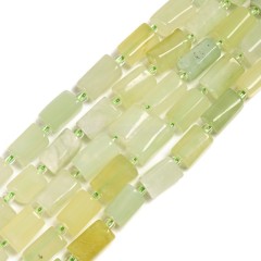 New Jade Irregular Faceted Column Beads Strands, Approx 7x12mm, 38cm/strand
