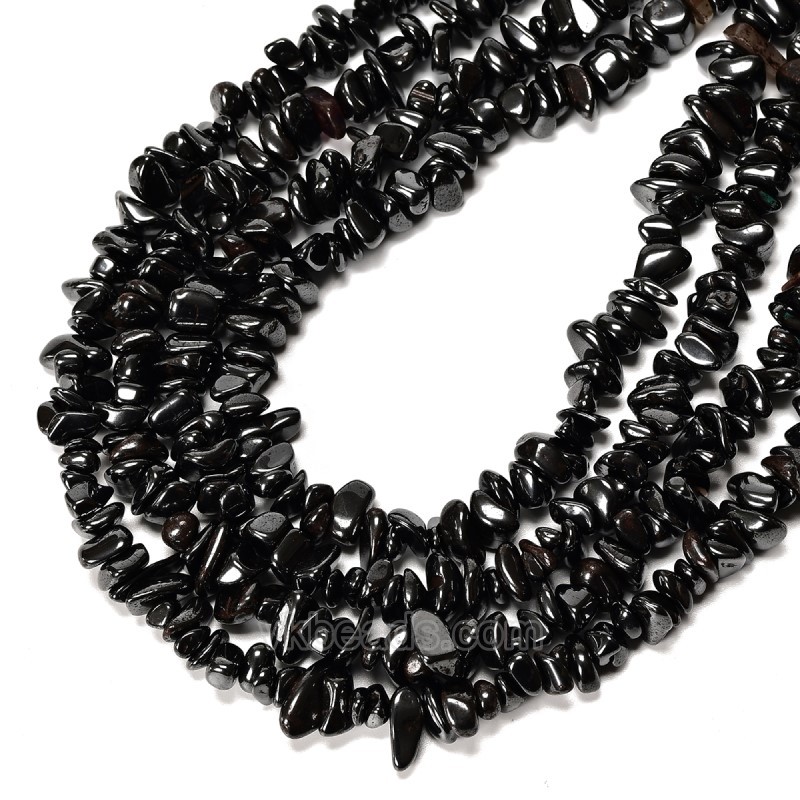 Black Hematite Chips Strands, Approx 5x8mm, 80cm/strand