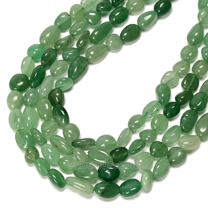 Green Aventurine Nuggets Strands, Approx 8x10mm, 38cm/strand