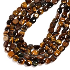 Yellow Tiger Eye Nuggets Strands, Approx 8x10mm, 38cm/strand