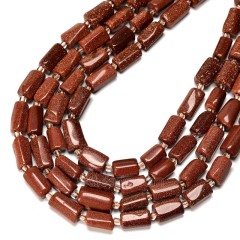 Gold Sand Stone Irregular Faceted Column, Approx 7x12mm, 38cm/strand