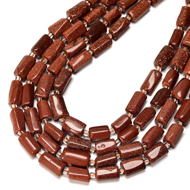 Gold Sand Stone Irregular Faceted Column, Approx 7x12mm, 38cm/strand