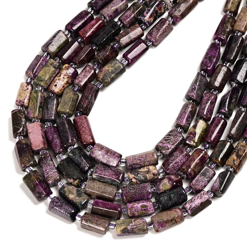 Sugilite Irregular Faceted Column Beads Strands, Approx 7x12mm, 38cm/strand