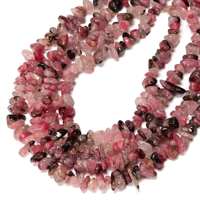 Rose Multiflora/Paisbergite Chips Strands, Approx 5x8mm, 80cm/strand