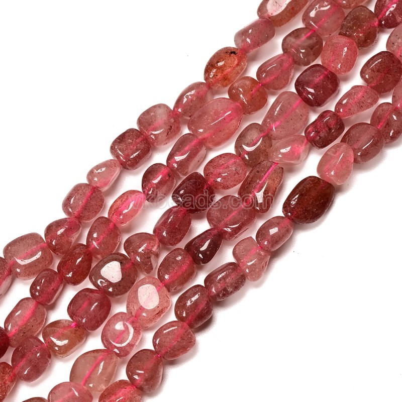 Red Strawberry Quartz Nuggets Strands, Approx 8x10mm, 38cm/strand