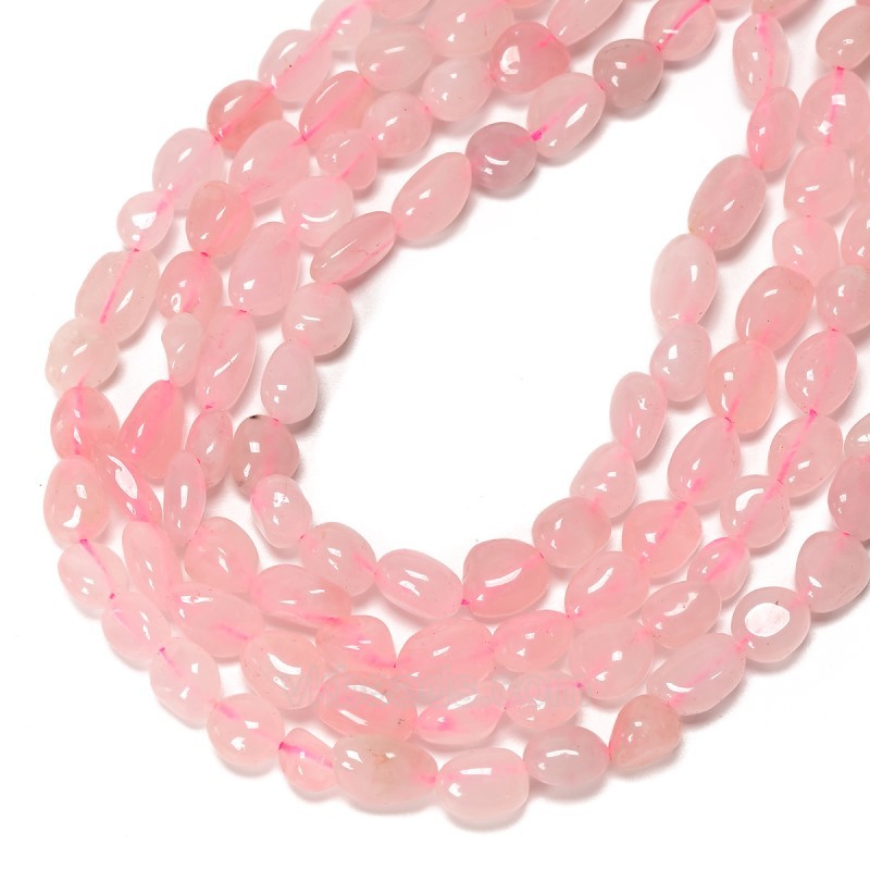 Rose Quartz Nuggets Strands, Approx 8x10mm, 38cm/strand