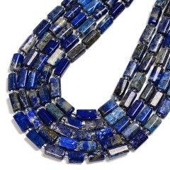 Lapis Lazuli Irregular Faceted Column Beads Strands, Approx 7x12mm, 38cm/strand