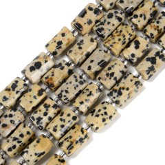 Dalmatian Jasper Irregular Faceted Column Beads Strands, Approx 7x12mm, 38cm/strand