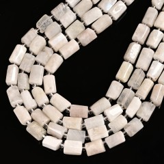 Blue Moonstone Irregular Faceted Column Beads Strands, Approx 7x12mm, 38cm/strand