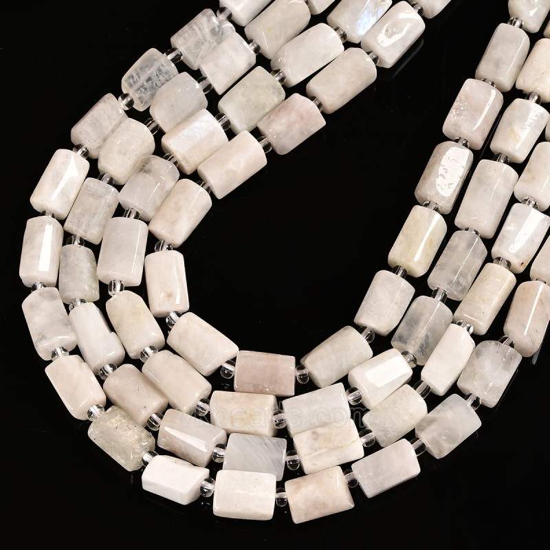 Blue Moonstone Irregular Faceted Column Beads Strands, Approx 7x12mm, 38cm/strand