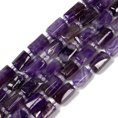 Amethyst Irregular Faceted Column Beads Strands, Approx 7x12mm, 38cm/strand