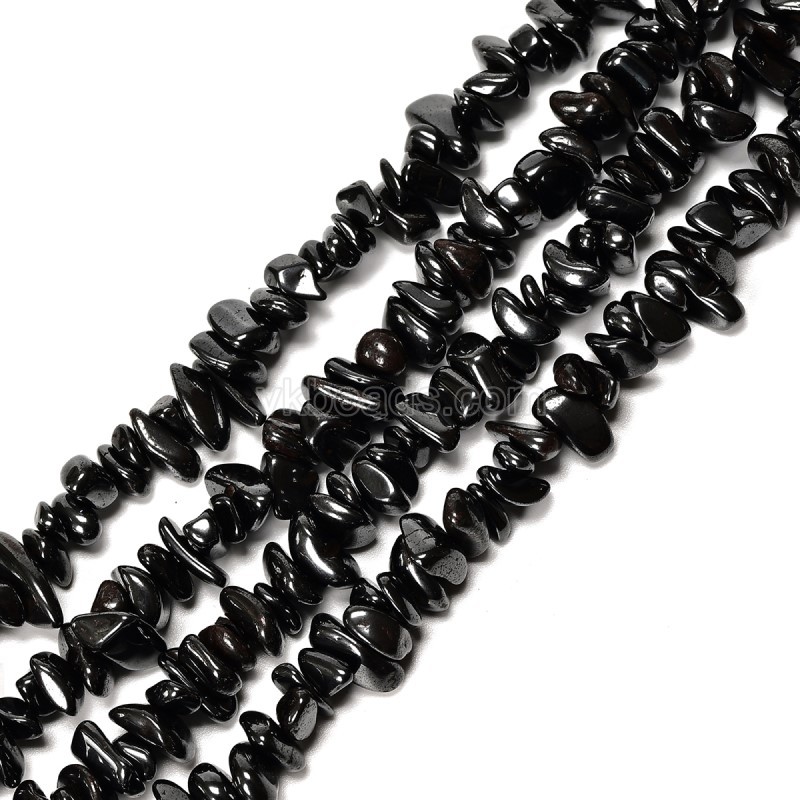 Black Hematite Chips Strands, Approx 5x8mm, 80cm/strand