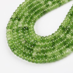 Dyed Green Color Jade Smooth Rondelle Beads Strands, Approx 5x8mm, 38cm/strand