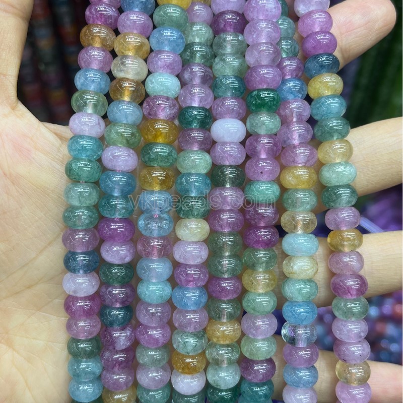 Dyed Candy Color Jade Smooth Rondelle Beads Strands, Approx 5x8mm, 38cm/strand