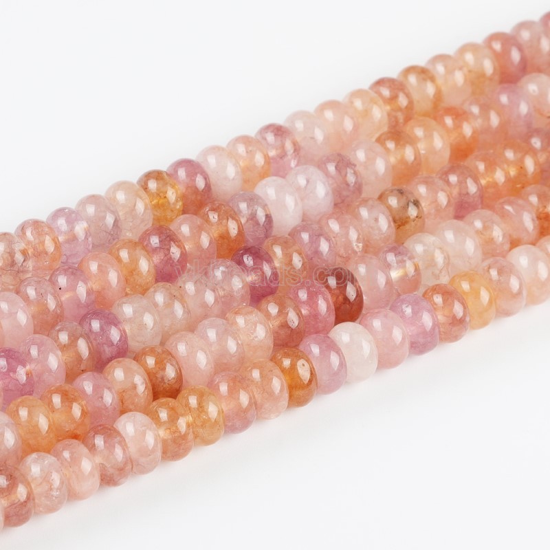 Dyed Light Purple Yellow Color Jade Smooth Rondelle Beads Strands, Approx 5x8mm, 38cm/strand