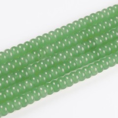 Dyed Green Aventurine Color Jade Smooth Rondelle Beads Strands, Approx 5x8mm, 38cm/strand