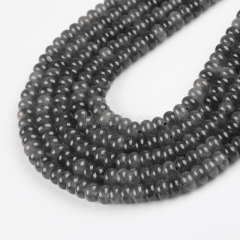 Dyed Grey Jade Smooth Rondelle Beads Strands, Approx 5x8mm, 38cm/strand