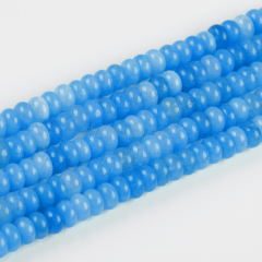 Dyed Blue Jade Smooth Rondelle Beads Strands, Approx 5x8mm, 38cm/strand