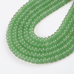 Dyed Green Aventurine Color Jade Smooth Rondelle Beads Strands, Approx 5x8mm, 38cm/strand
