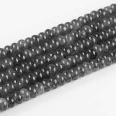 Dyed Grey Jade Smooth Rondelle Beads Strands, Approx 5x8mm, 38cm/strand